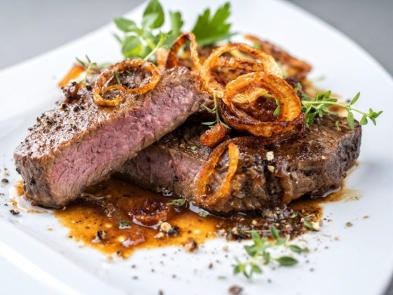 Hopfenweiler Stueble Bad Waldsee, Schwaebische Kueche, Kalte Kueche, Warme Kueche, Nachtisch, Schwaebischer Zwiebelrostbraten mit Spaetzle